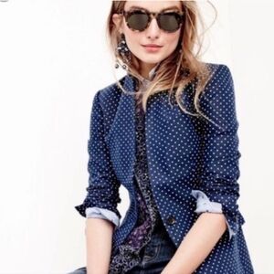 J. Crew Polka Dot Schoolboy Blazer Preppy Academia College Jacket Size 4